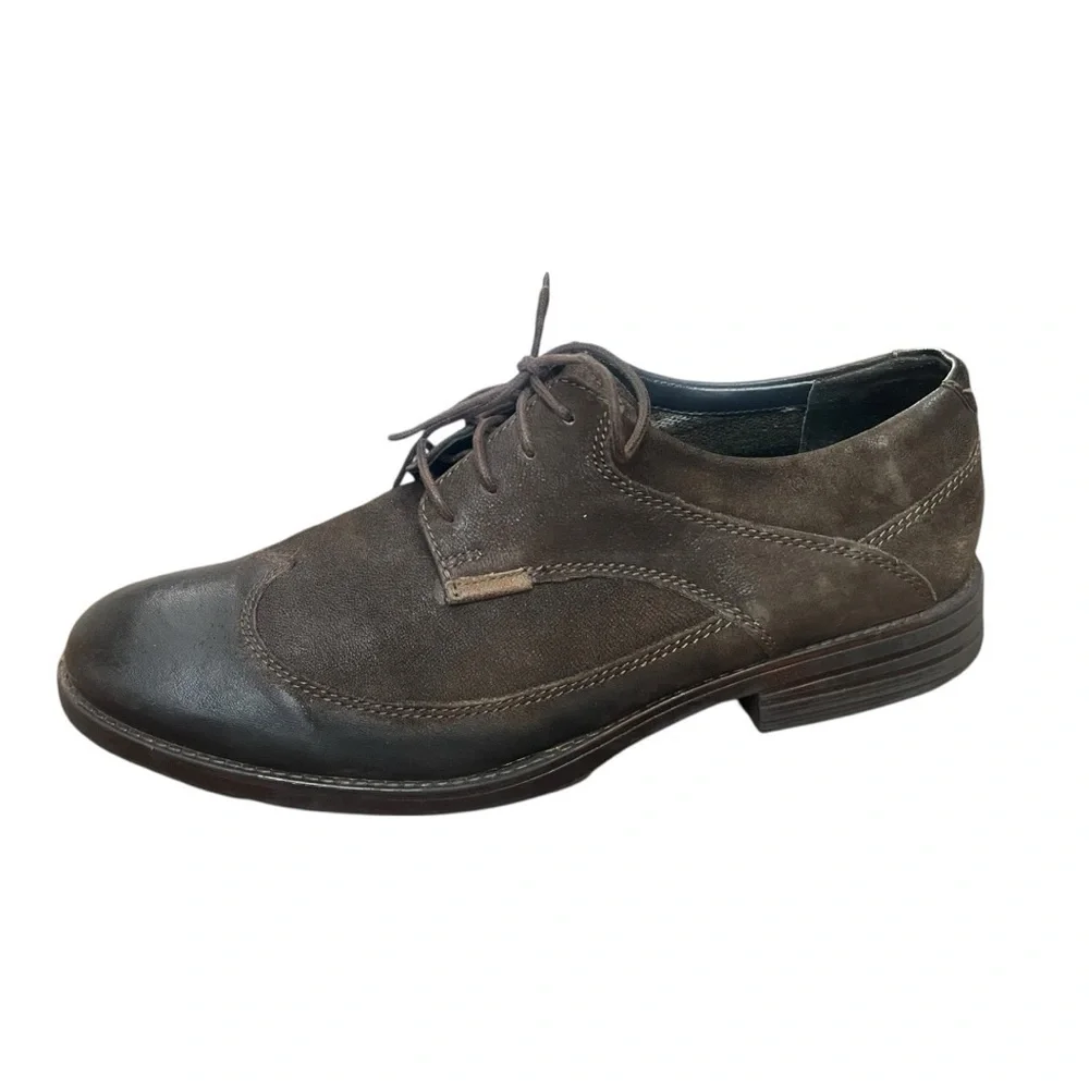 Clarks Brown Leather Cap Toe Oxford Dress Shoes 11.5M‎